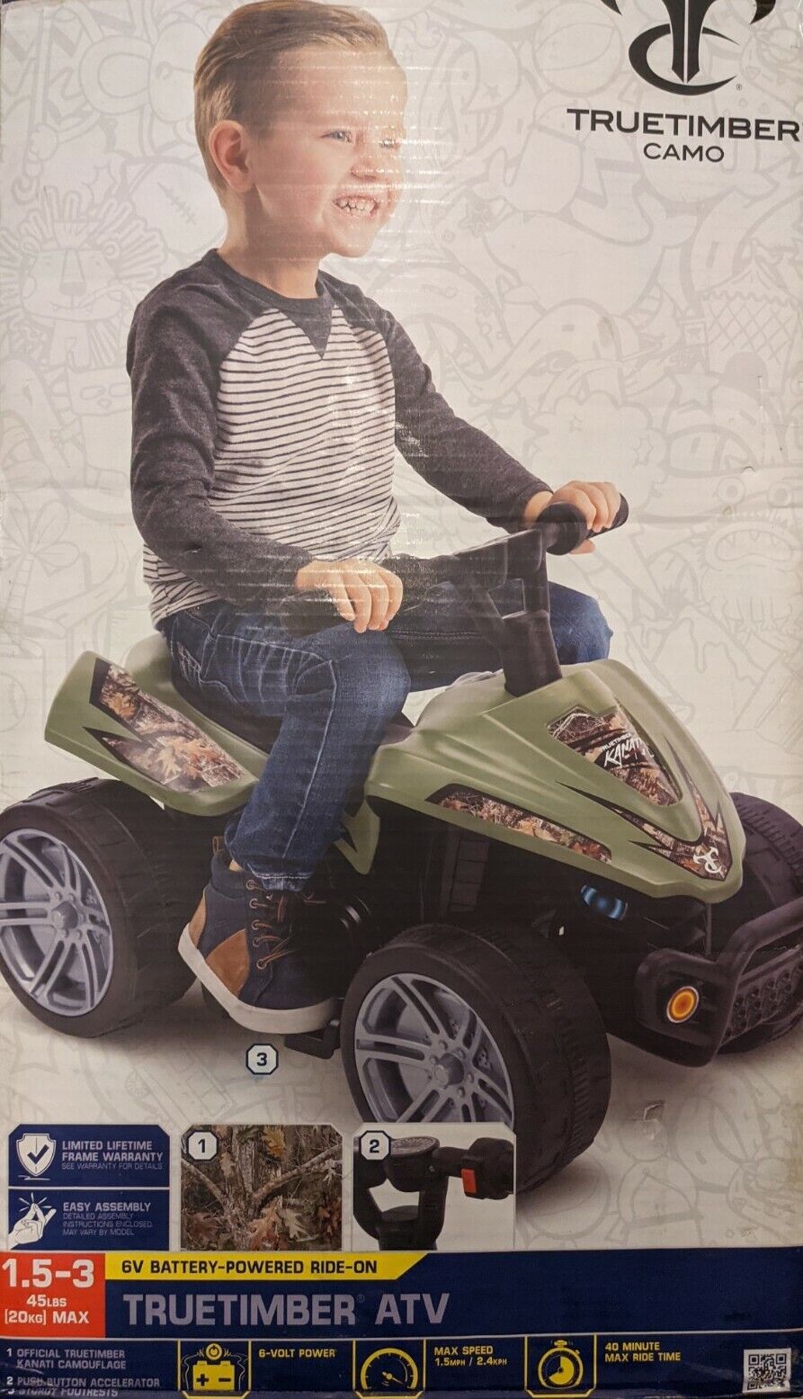 Huffy True Timber Camo Mini Quad ATV 6V Battery Powered Ride-On - Brand New in Box