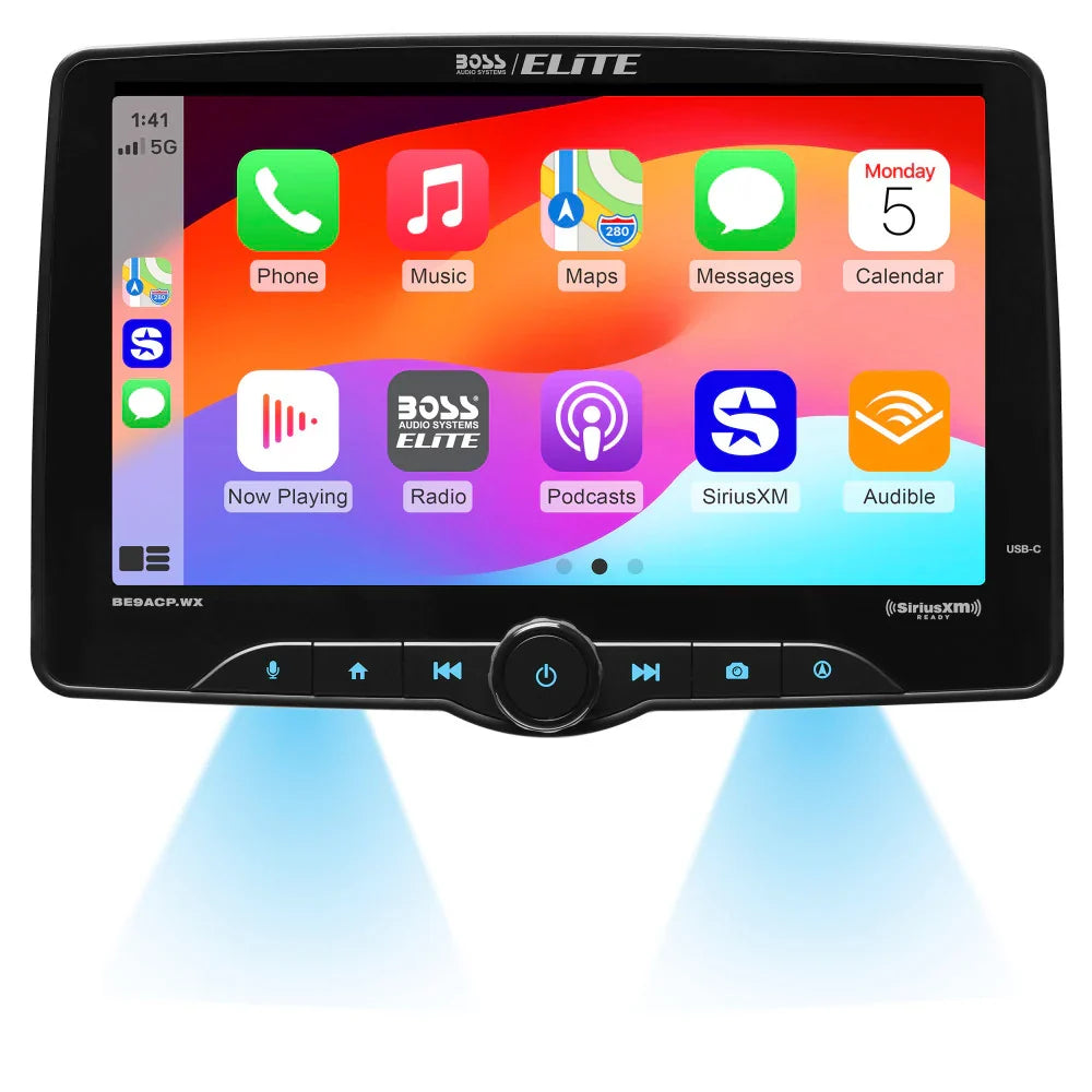 Boss Elite BE9ACP.WX 9" Single Din Touchscreen w/ Wireless Apple Carplay/Android Auto XM Ready Boss Elite