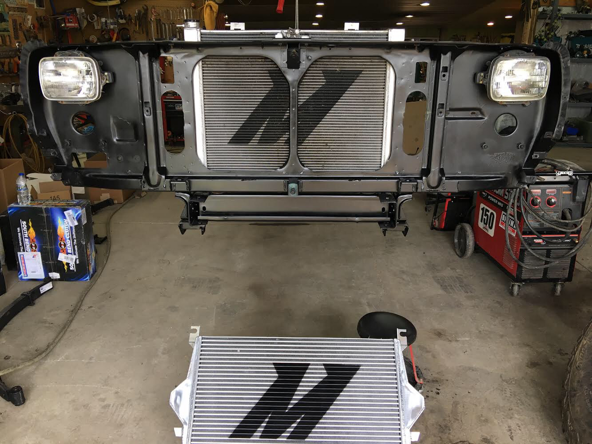 First Gen Cummins Mishimoto intercooler install kit. Far From Stock
