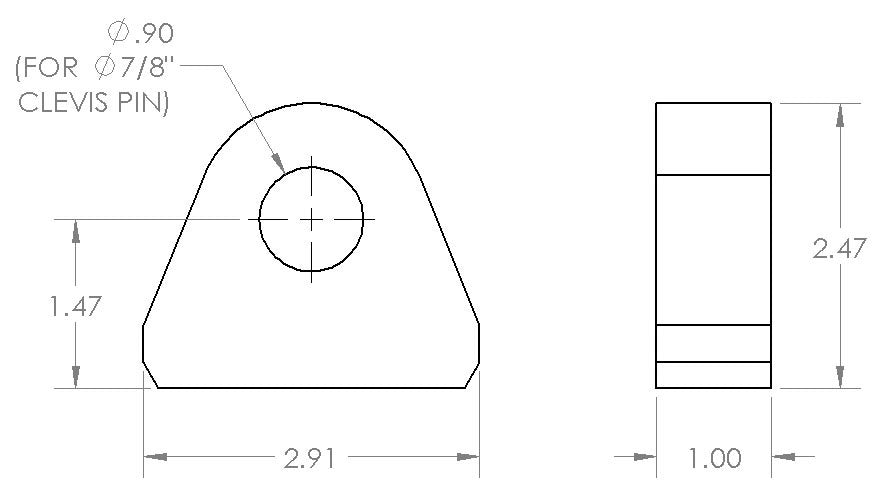 Bumper Clevis - Short Far From Stock