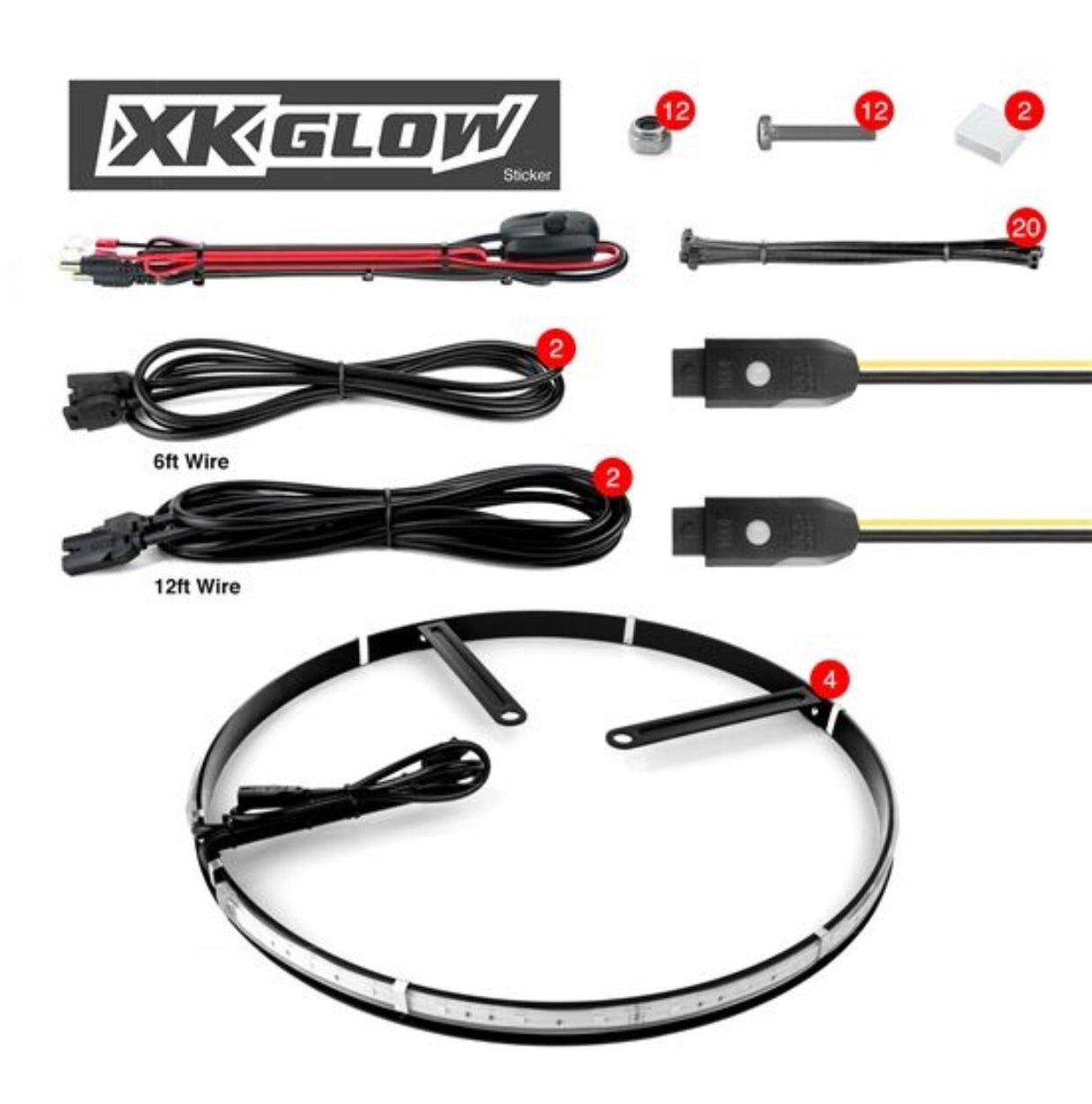 XK 4 pc 15” Wheel Ring Light Kit App Controlled Far From Stock - Meyer Distributing