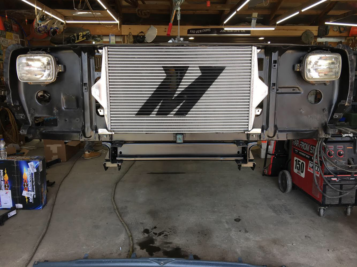 First Gen Cummins Mishimoto intercooler install kit. Far From Stock