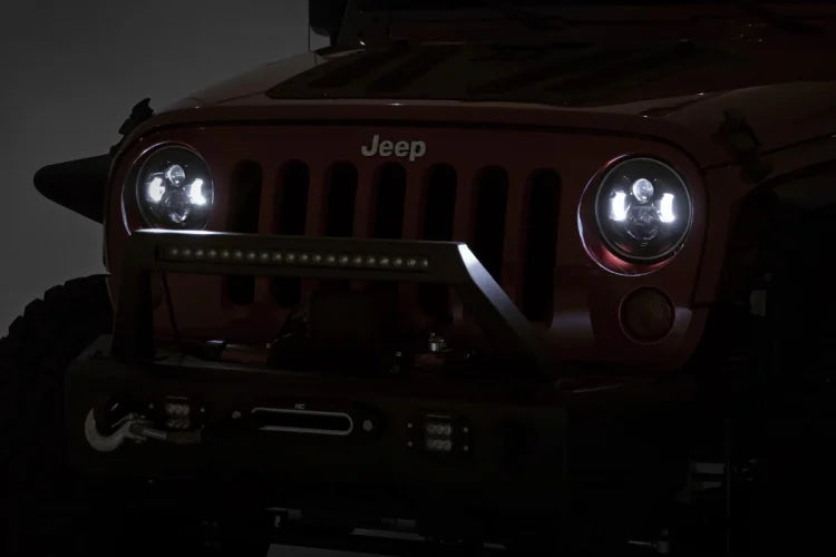 Rough Country 7 Inch LED Headlights DOT Approved | Jeep Wrangler JK/Wrangler TJ/Wrangler Unlimited