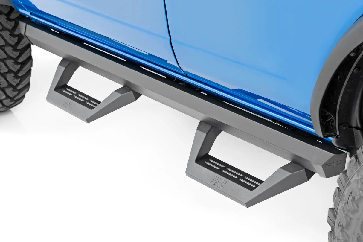 Rough Country SRX2 Adjustable Aluminum Side Steps 4-Door Ford Bronco 4WD 2021-2026 51029