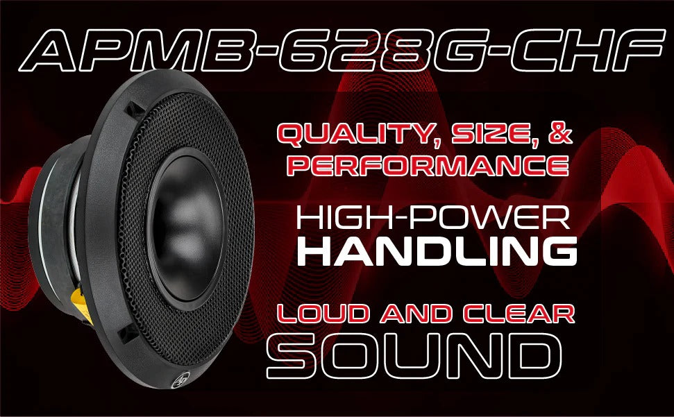 Audiopipe APMB-628G-CHF 6.5" 150W RMS Compression Horn Midrange Speakers (Single)