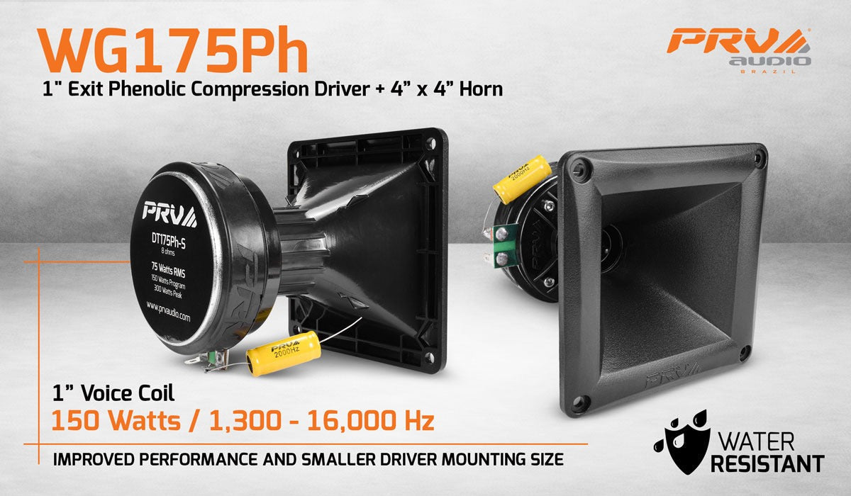 PRV Audio WG175PH 1" Exit Phenolic Compression Driver + Horn Combo