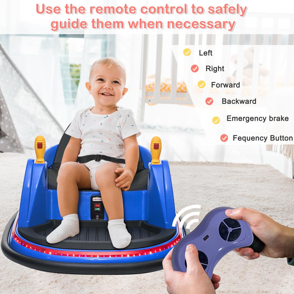 Interactive Electric Bumper Car for Kids with Music, Lights, and Parental Control - Available in 4 Vibrant Colors!