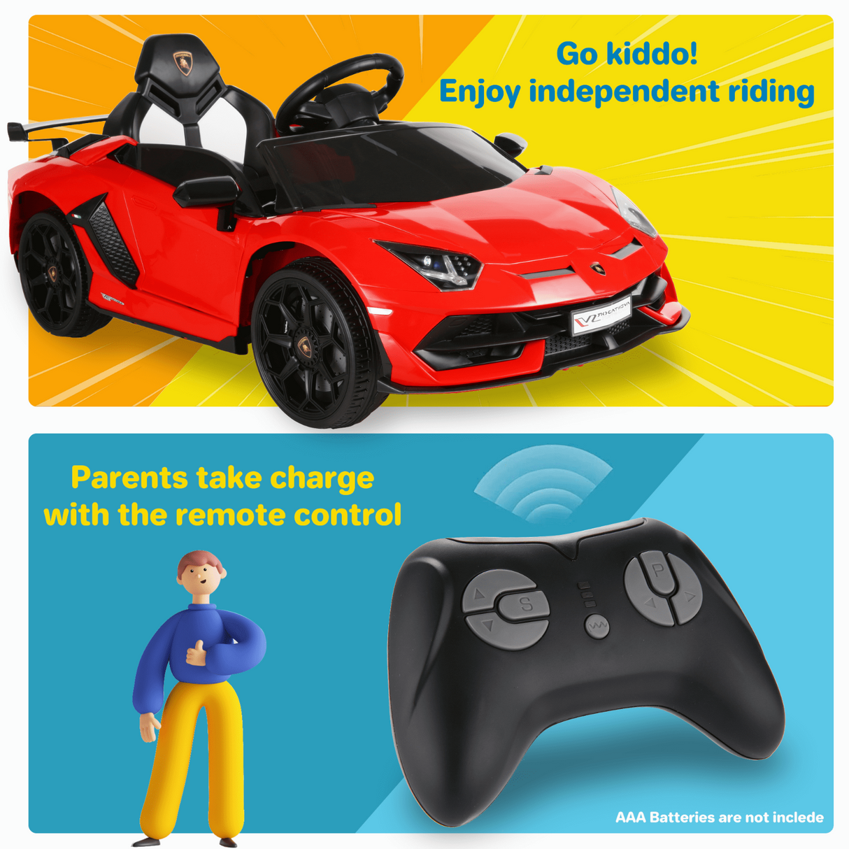 Jeep 24V/12V Kids Electric Ride-On Car with Remote Control, 3 Speeds, and LED Lights