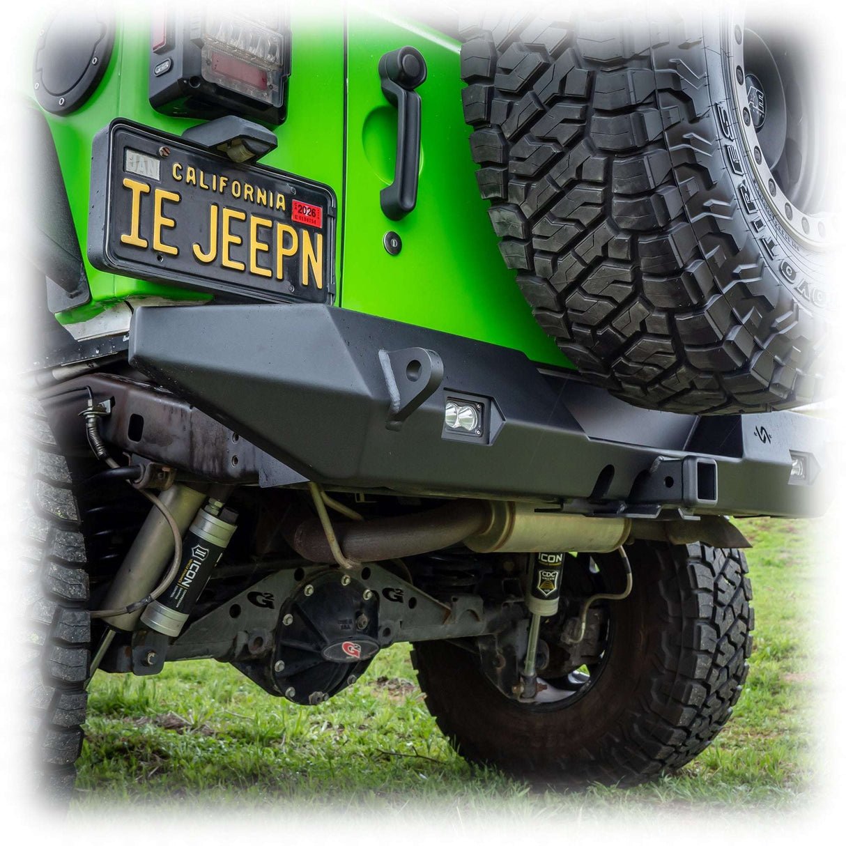 Jeep JK Rear Bumper with LED Pod Lights & Hitch Receiver | 2007–2018 Turn Offroad