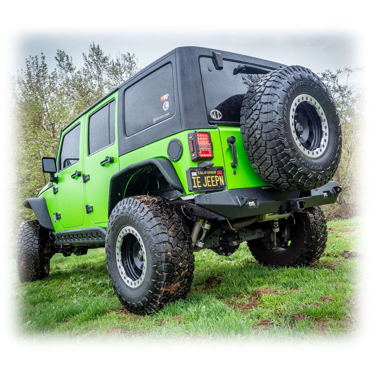 Jeep JK Rear Bumper with LED Pod Lights & Hitch Receiver | 2007–2018 Turn Offroad