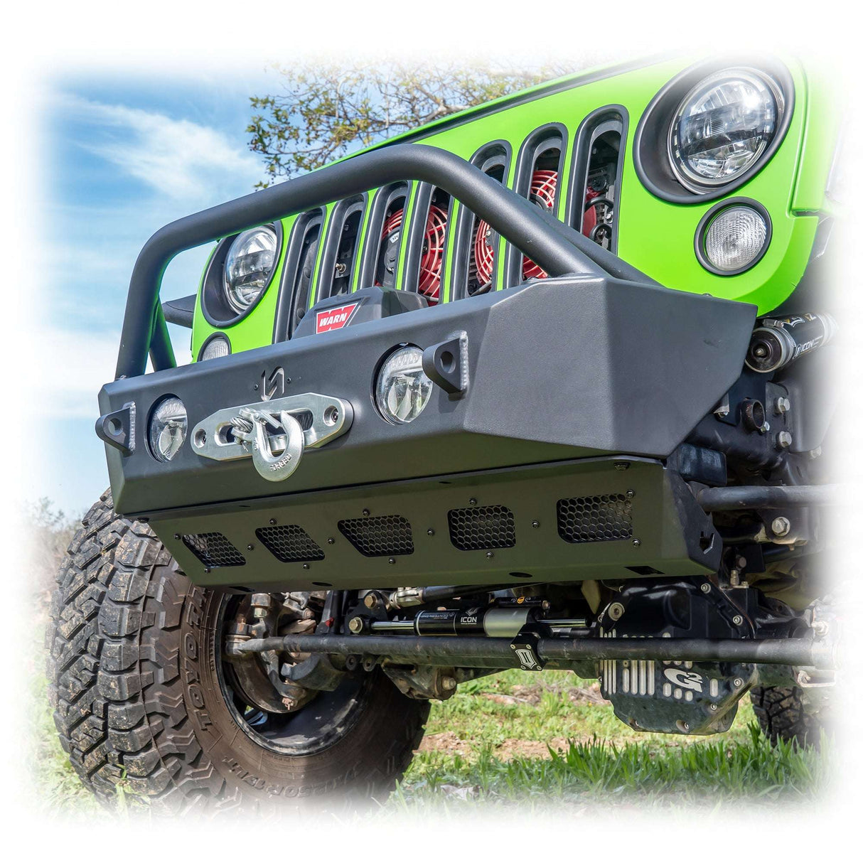 Jeep JK/JL/JT Front Bumper with Skid Plate & Recessed Winch Mount | 2007–2025 Turn Offroad
