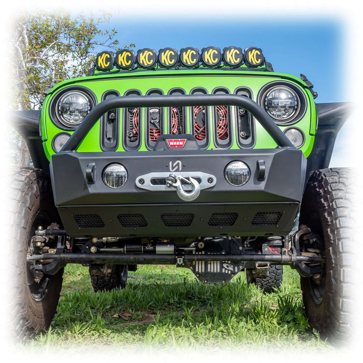 Jeep JK/JL/JT Front Bumper with Skid Plate & Recessed Winch Mount | 2007–2025 Turn Offroad