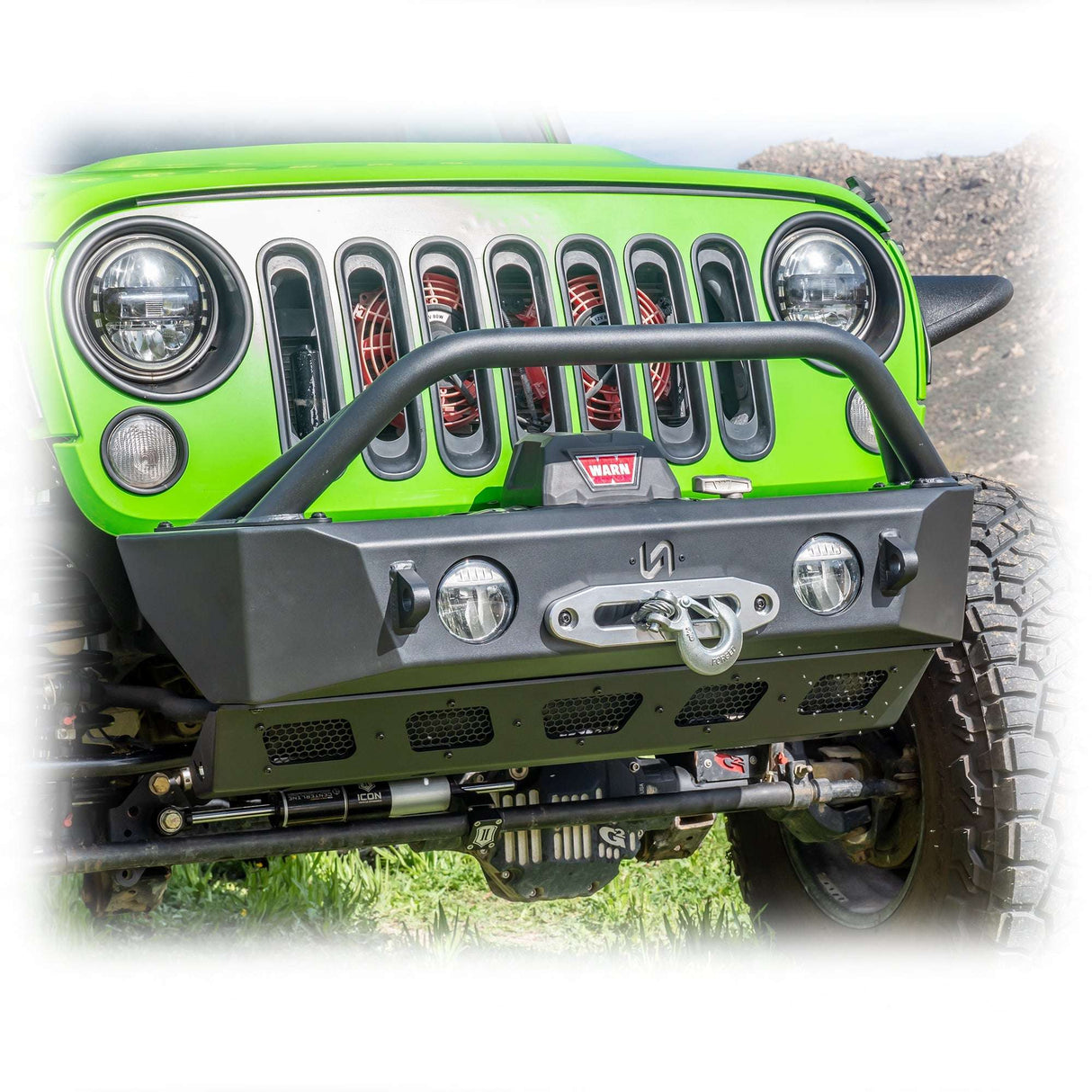 Jeep JK/JL/JT Front Bumper with Skid Plate & Recessed Winch Mount | 2007–2025 Turn Offroad
