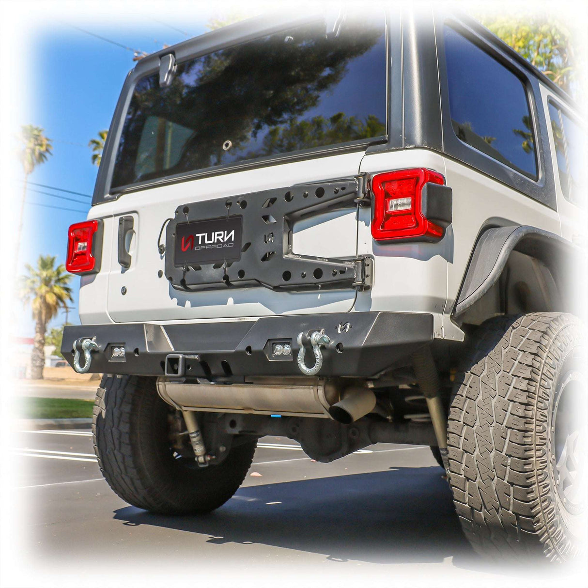 Jeep JL Rear Bumper with LED Pod Lights & Hitch Receiver | 2018–2025 Turn Offroad