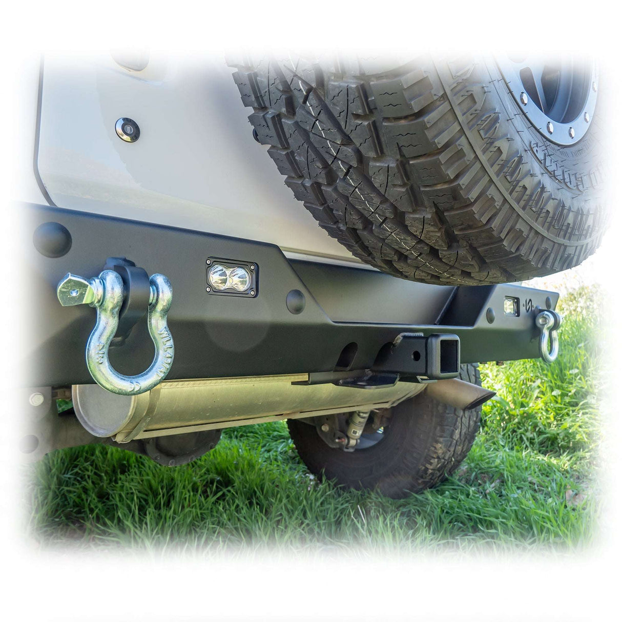 Jeep JL Rear Bumper with LED Pod Lights & Hitch Receiver – Minimalist | 2018–2025 Turn Offroad