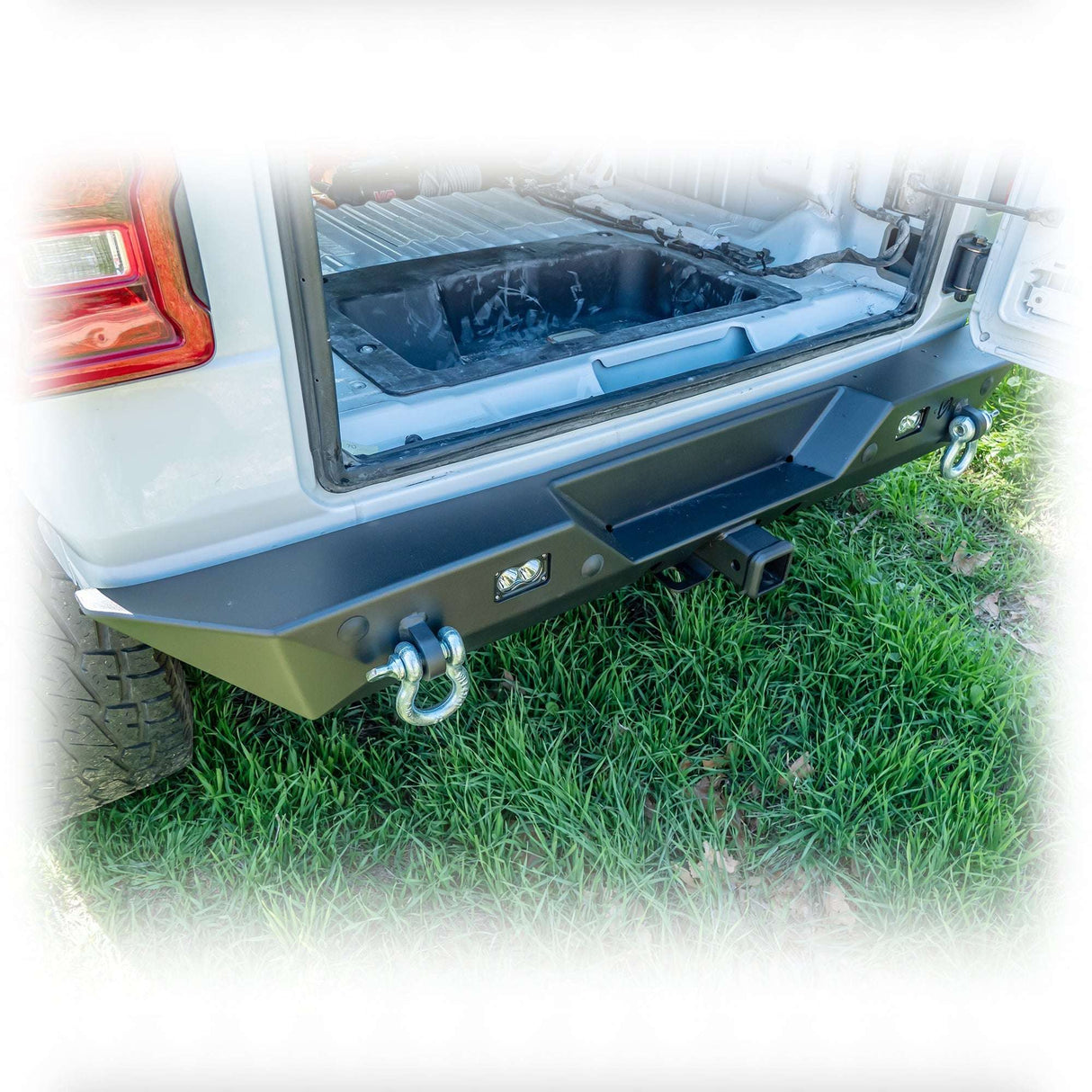 Jeep JL Rear Bumper with LED Pod Lights & Hitch Receiver – Minimalist | 2018–2025 Turn Offroad
