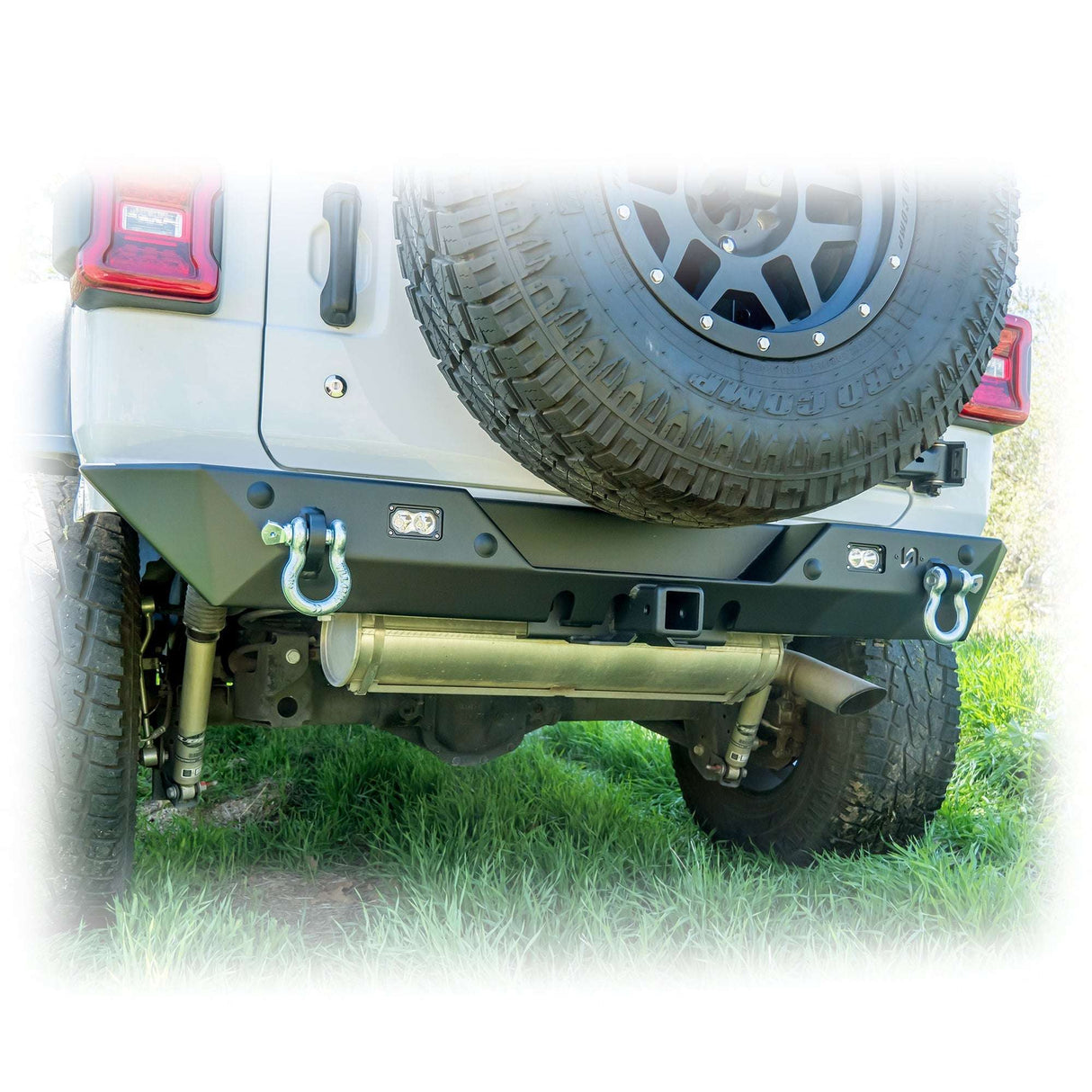 Jeep JL Rear Bumper with LED Pod Lights & Hitch Receiver – Minimalist | 2018–2025 Turn Offroad