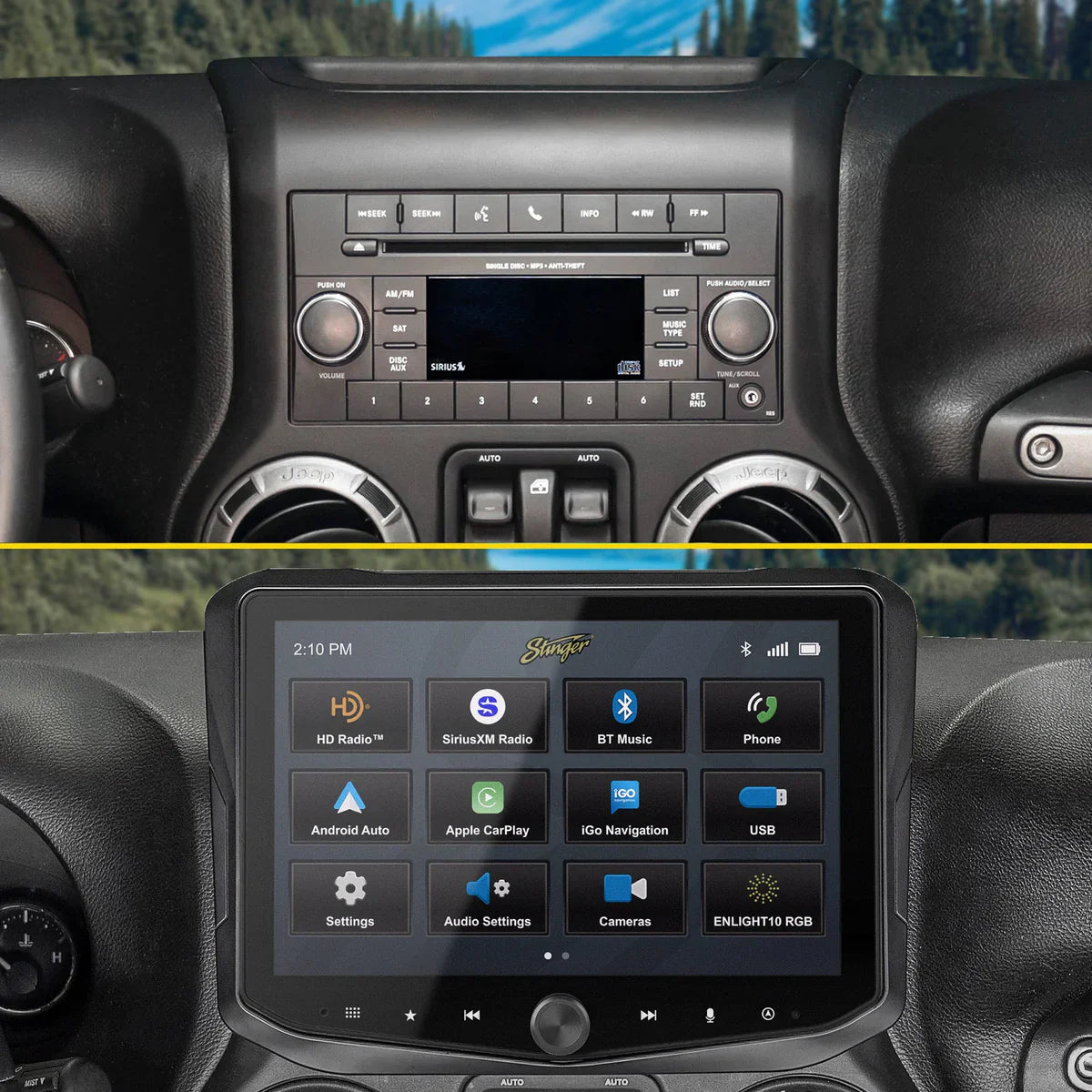 Stinger HORIZON10 10" Radio Fully Integrated Kit W/ Vehicle And Off-Road I '11-'18 JK Wranglers