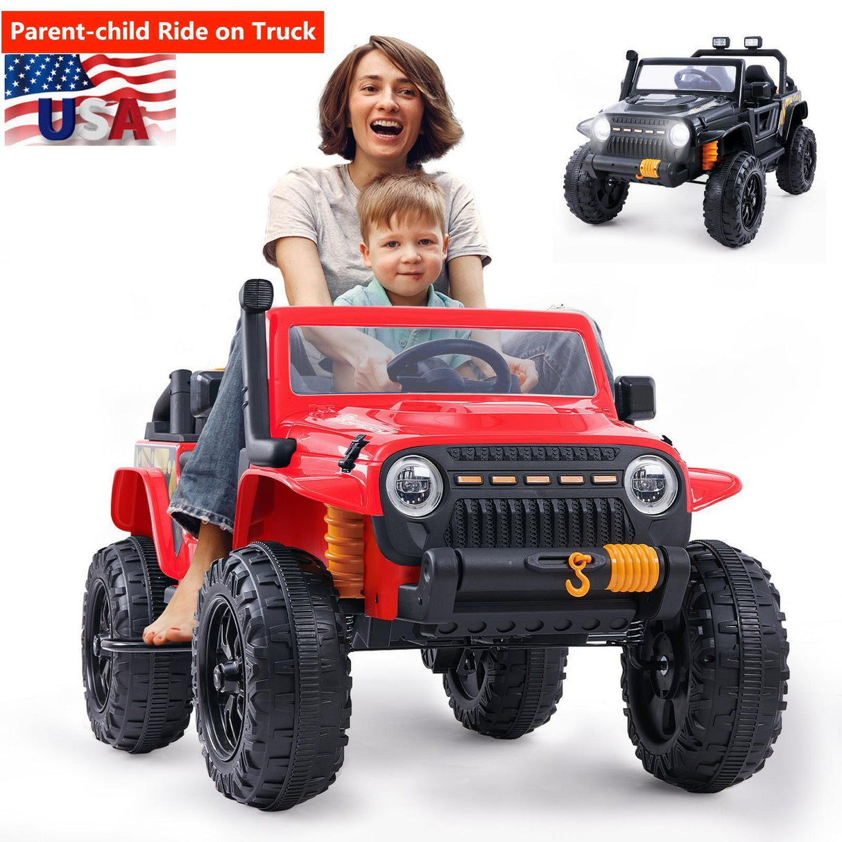 KLOKICK 12V Electric Kids Ride-On Truck with MP3, LED Lights, and Remote Control - 3 Speed Options