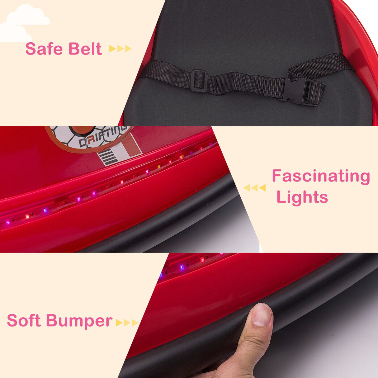 LEADZM 6V 7A.h Red Bumper Car - Exciting Ride for Kids!