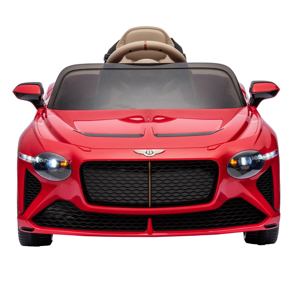 Licensed 2.4G Kids Ride On Car with 3 Speeds - Electric 12V Bentley Red