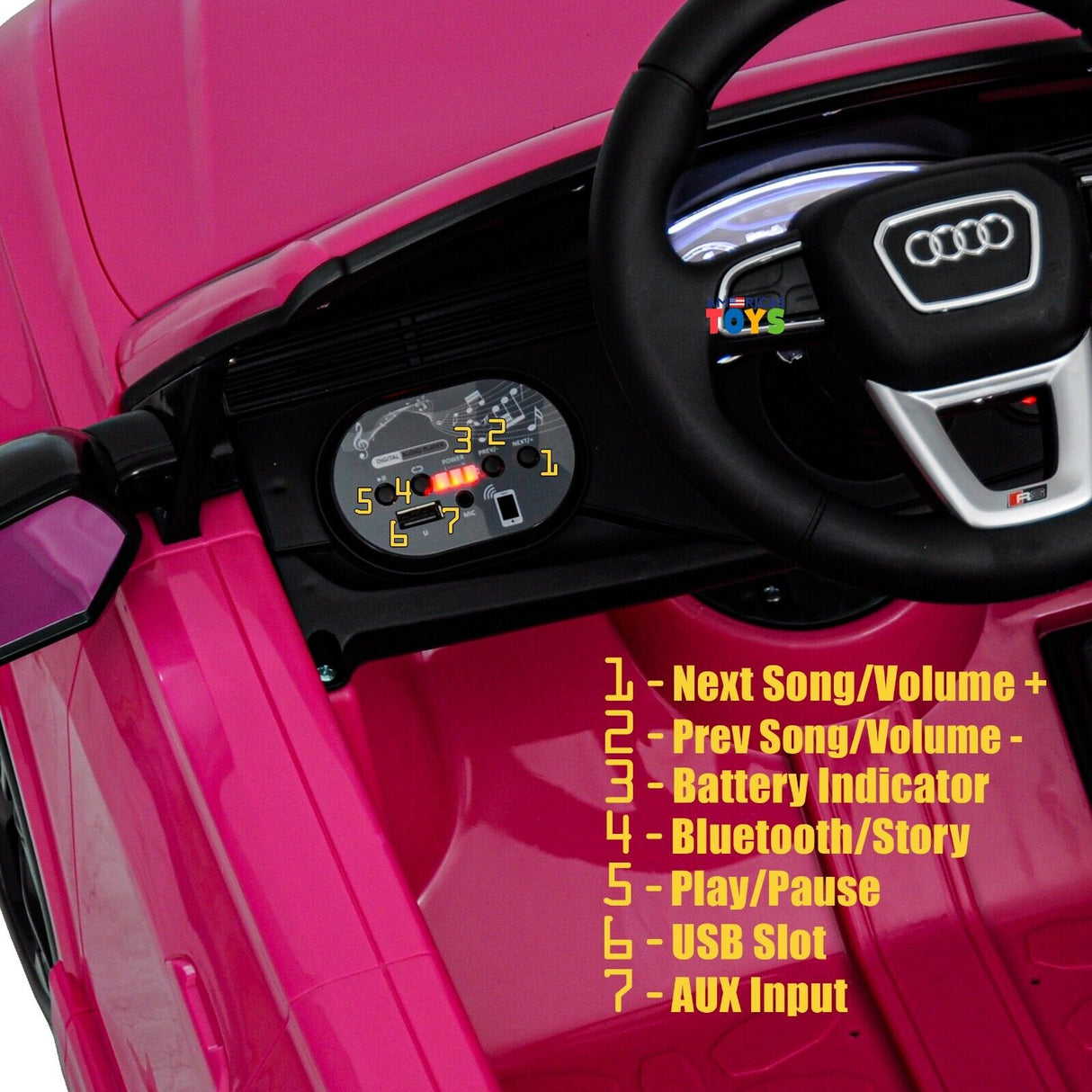 Licensed Audi 12V Electric Ride-On Car for Kids with Remote Control and MP3 Player - Available in Multiple Colors