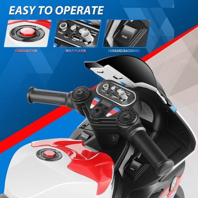 Licensed BMW 12V Battery Powered Electric Ride-On Motorcycle for Kids