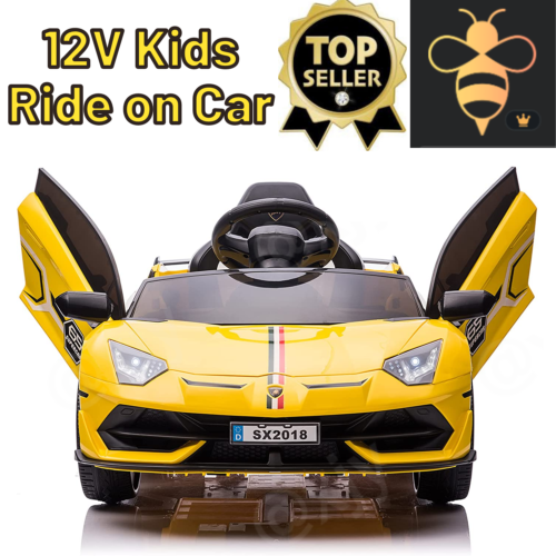 Licensed Lamborghini Aventador 12V Battery Powered Ride-On Car for Kids - Perfect Gift for Young Car Enthusiasts!