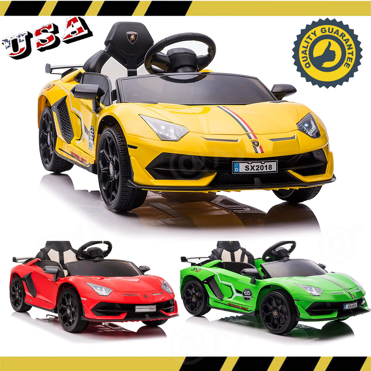 Licensed Lamborghini Aventador 12V Battery Powered Ride-On Car for Kids - The Perfect Toy Gift!