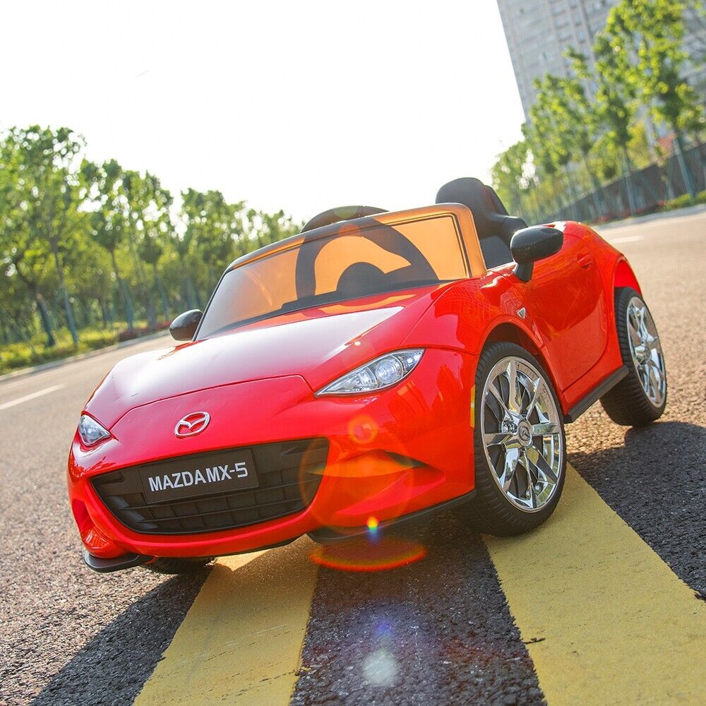 Licensed Mazda 12V Ride-On Car for Kids with Remote Control and LED Lights