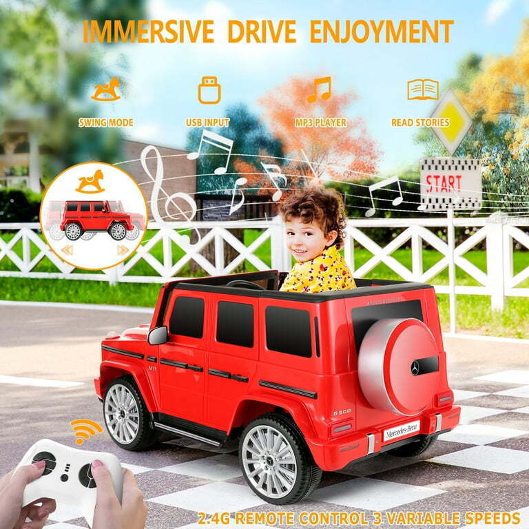 Licensed Mercedes-Benz G500 4WD Kids Ride-On SUV with Remote Control - 12V