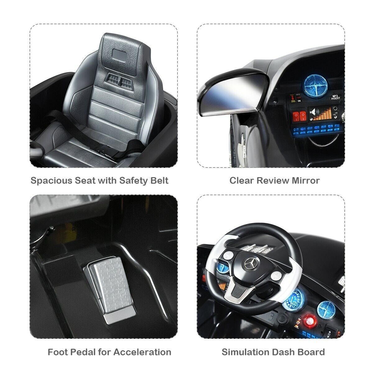 Mercedes Benz SLS Kids Ride on Car with MP3 Player - Black