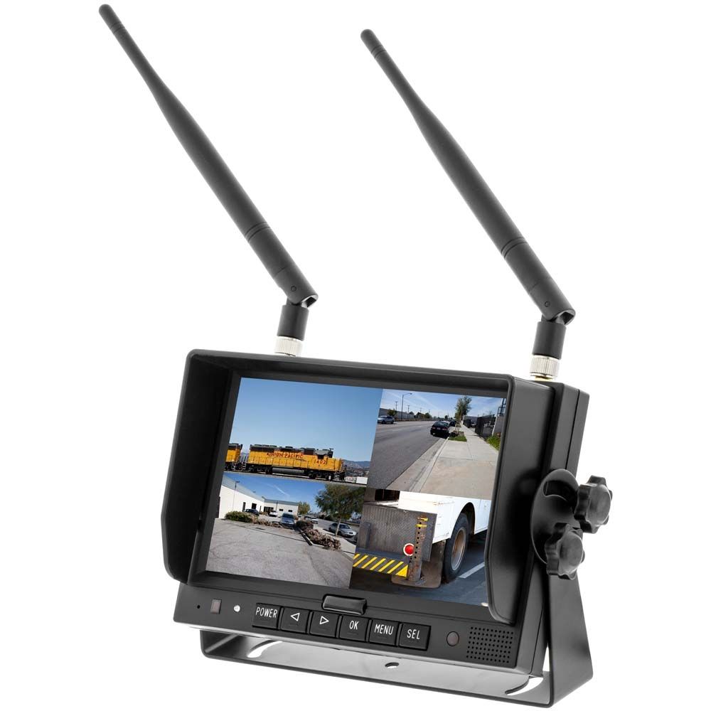 iBeam TE-4WCM 7" Commercial Wireless Monitor with Quad Output Moon Car Stereo