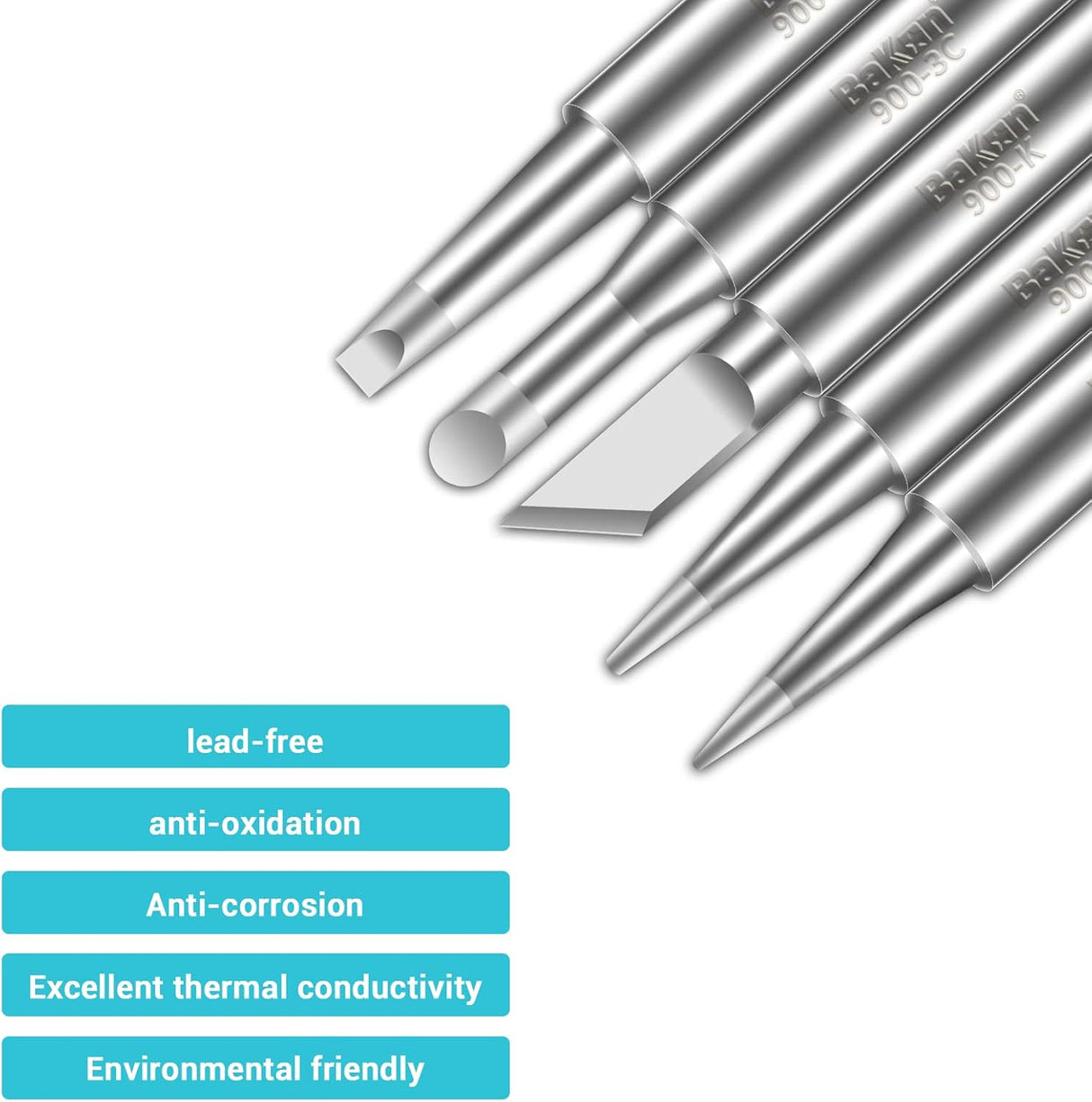 5PCS 900M Soldering Iron Tips for BAKON BK969S TekShack