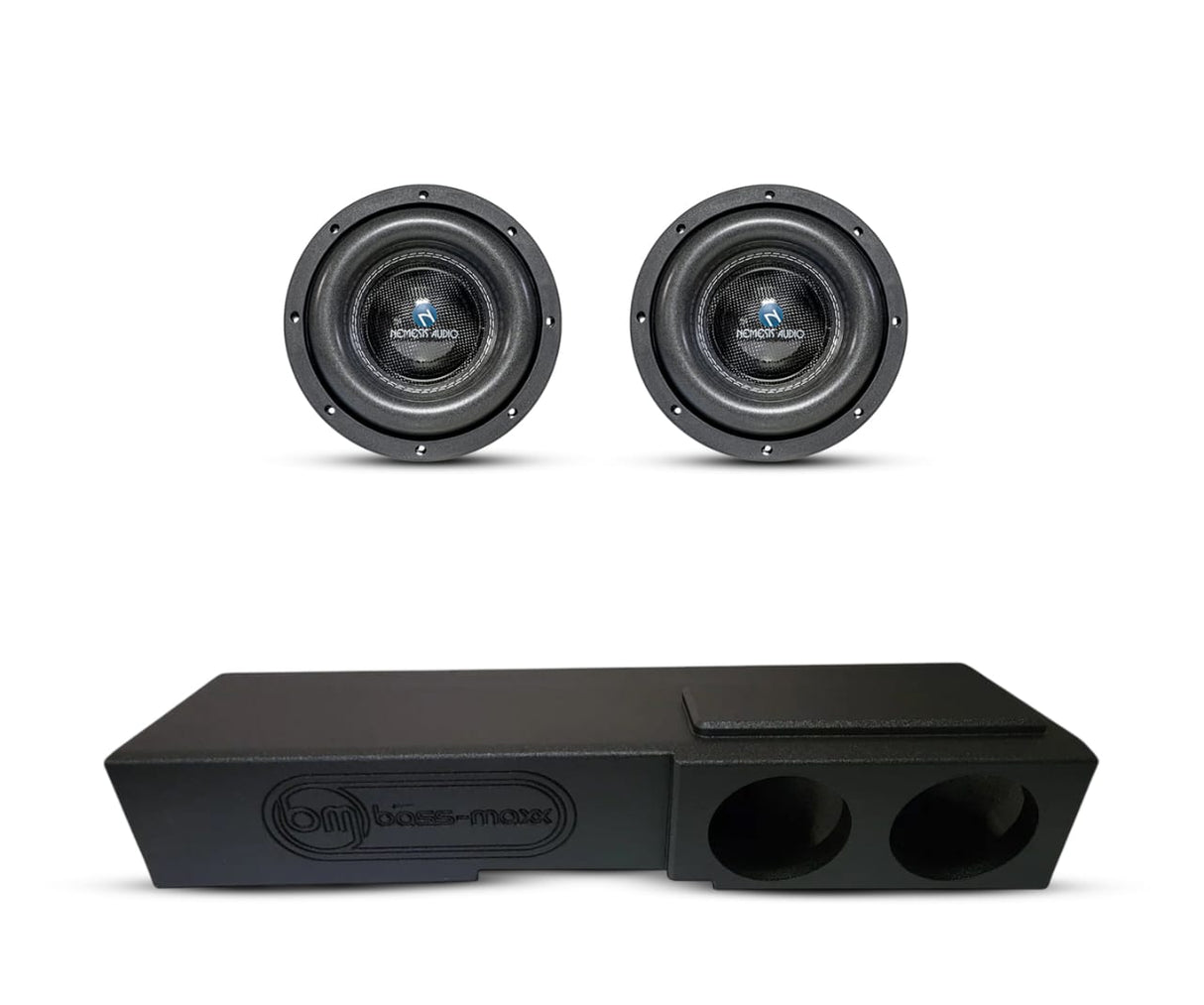 (2) Nemesis Audio NA8H v.3 8" 900W RMS & Chevy Crew Cab 07-18 Dual 8" Subwoofer Box Combo
