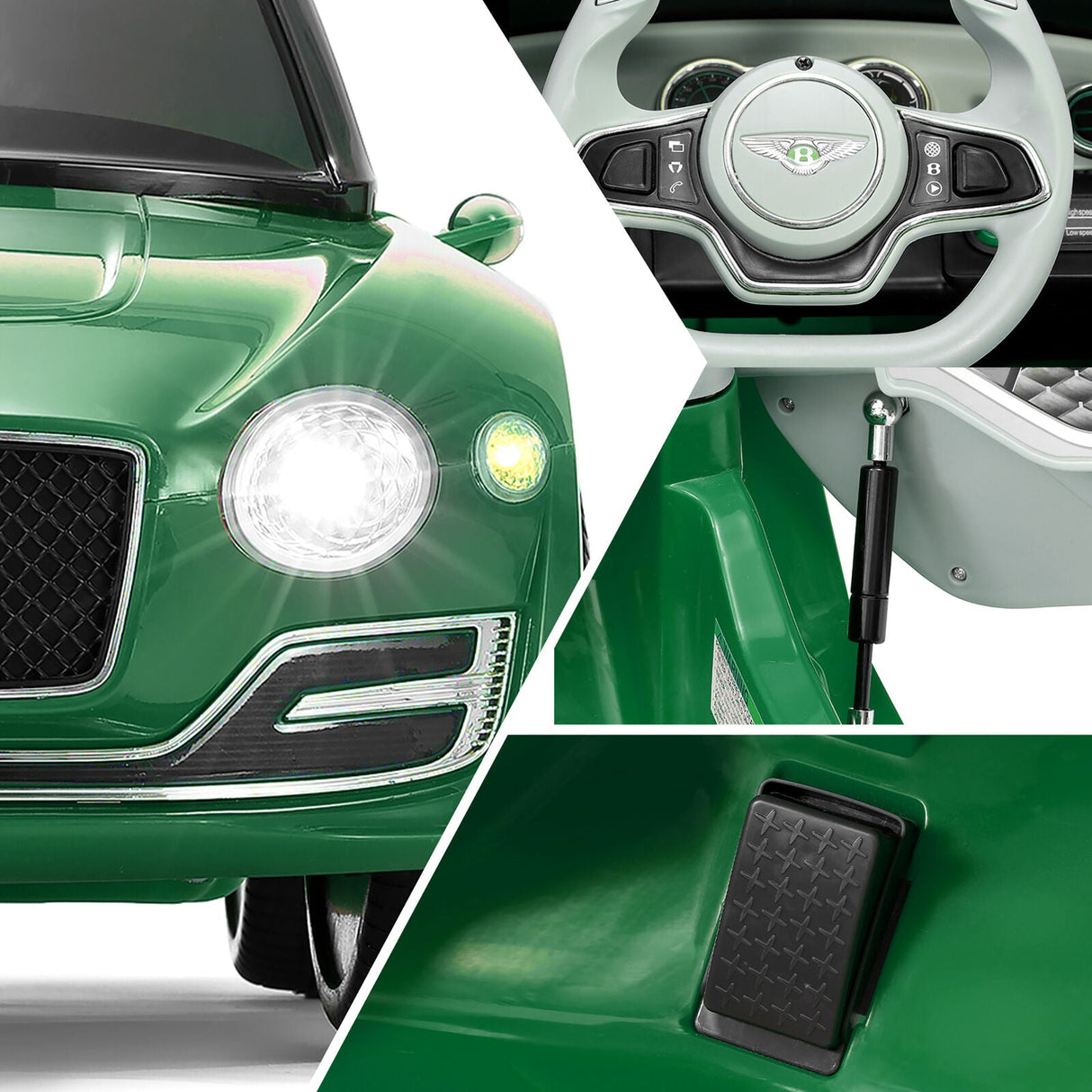 12V Electric Bentley Style Ride On Car for Kids with Remote Control and AUX