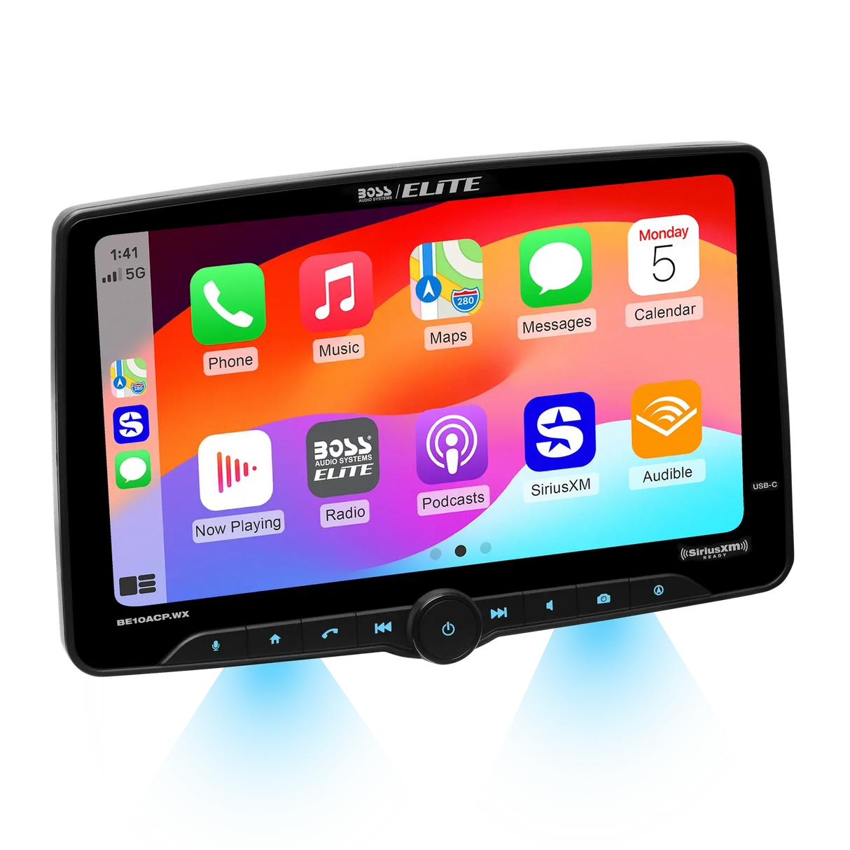 Boss Elite BE10ACP.WX 10.1" Single DIN Digital Multimedia Receiver w/ Bluetooth, Wireless Apple CarPlay and Android Auto (SiriusXM Ready) Boss Elite