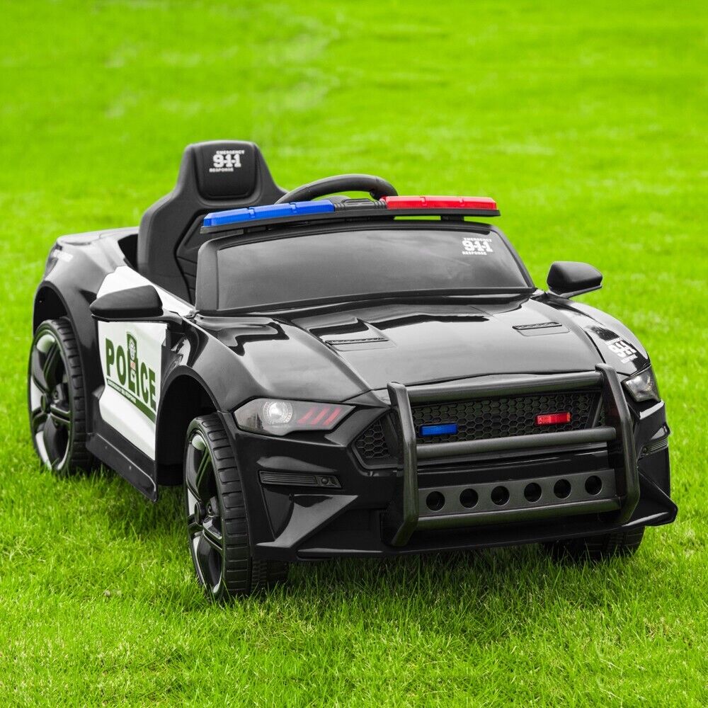 Police Sports Car 12V Ride-On with Remote Control, Lights, and Siren for Kids
