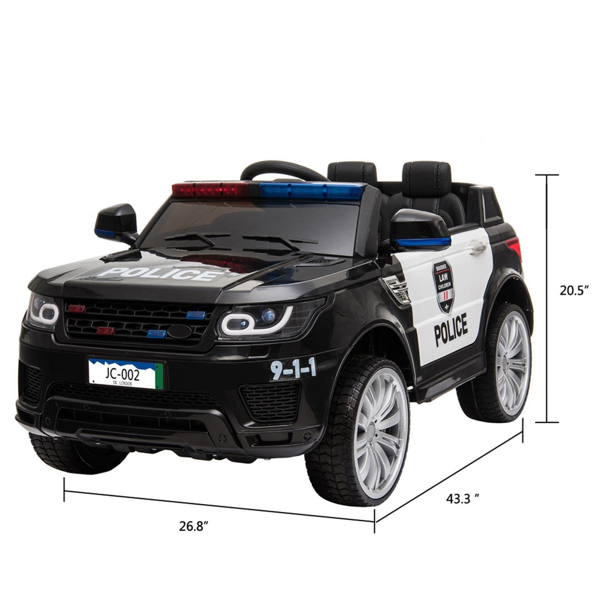 Police SUV Ride-On Car for Kids with 3 Speeds, Lights, AUX, and Sirens - Perfect Gift!