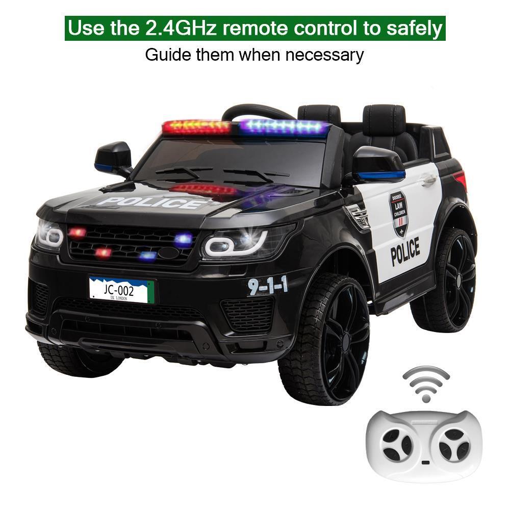 Police SUV Truck Ride-On Toy for Kids with 12V Battery and Remote Control