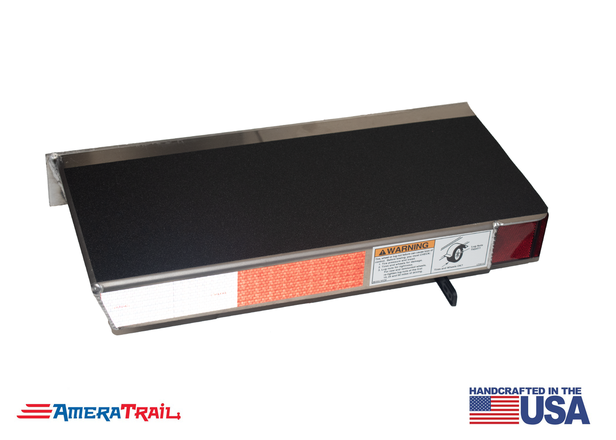 Classic Rear 22" / 28" PORT Side / Left Side - I Beam Trailer Step, Secures Fender, Includes Non-Skid Reflective Tape, and Led Light