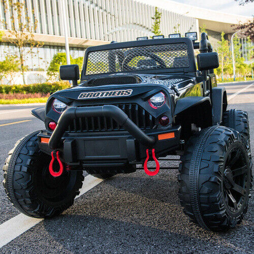 Premium 24V Kids Electric Jeep with Remote Control, LED Lights, MP3, and USB