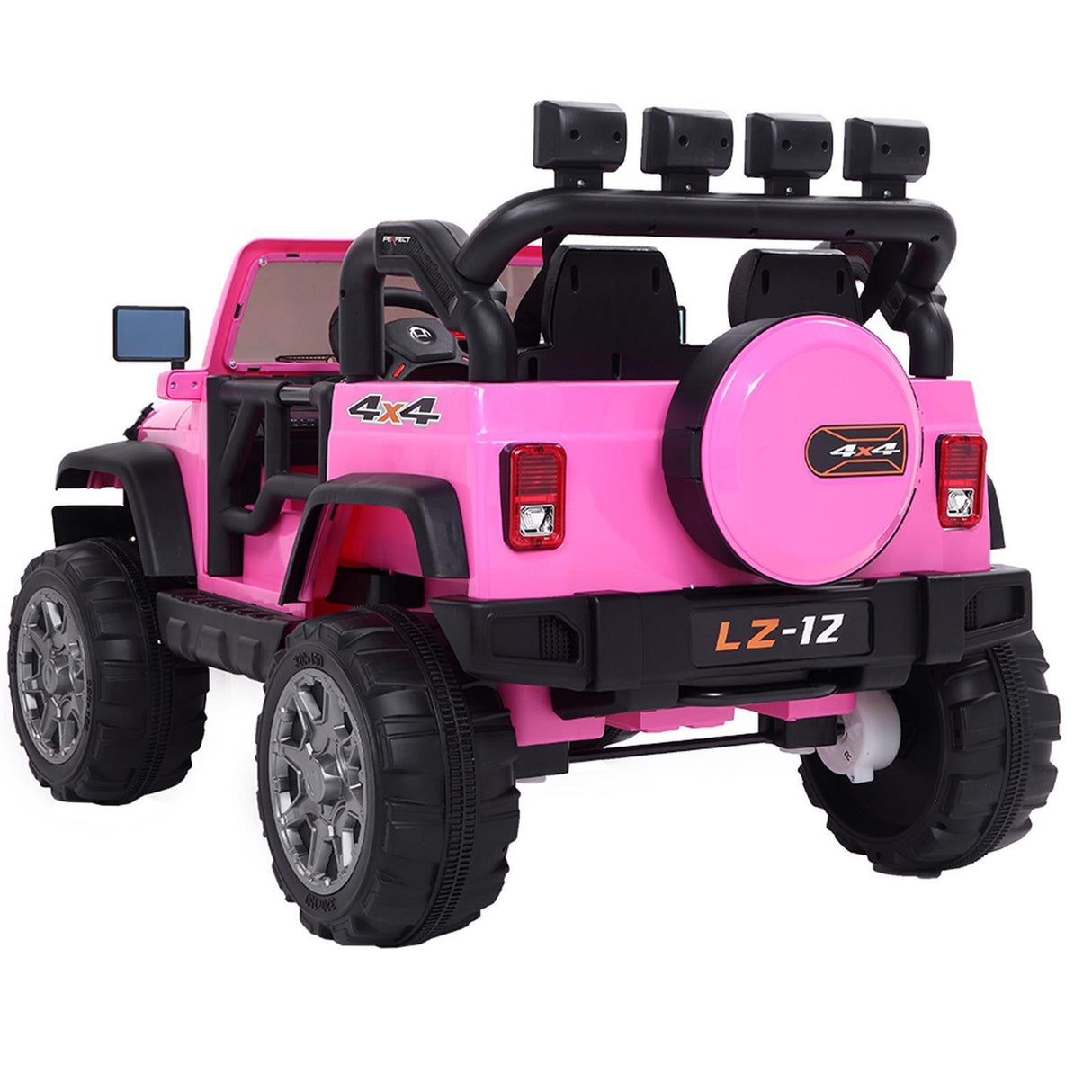 Premium Pink Kids Ride On Car with Seat Belt, Music, Lights, and Parental Remote Control