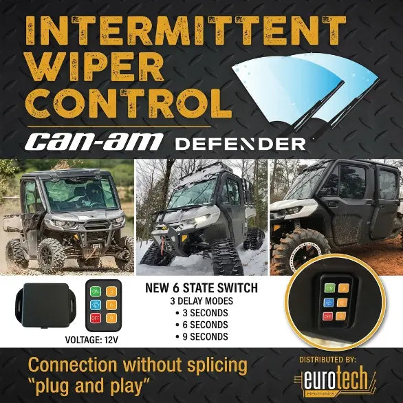 Can Am Defender/Maverick Intermittent Wiper Control — 3 Speeds