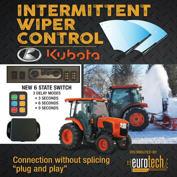 Kubota Intermittent Wiper Module — L, LX, MX, B & M4 Series Eurotech Electronics