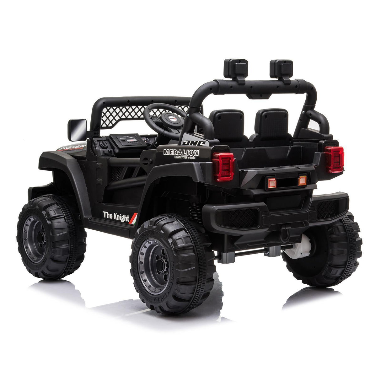 Rechargeable Electric Car Toy with Adjustable Seat Belt and 3 Speeds - Black