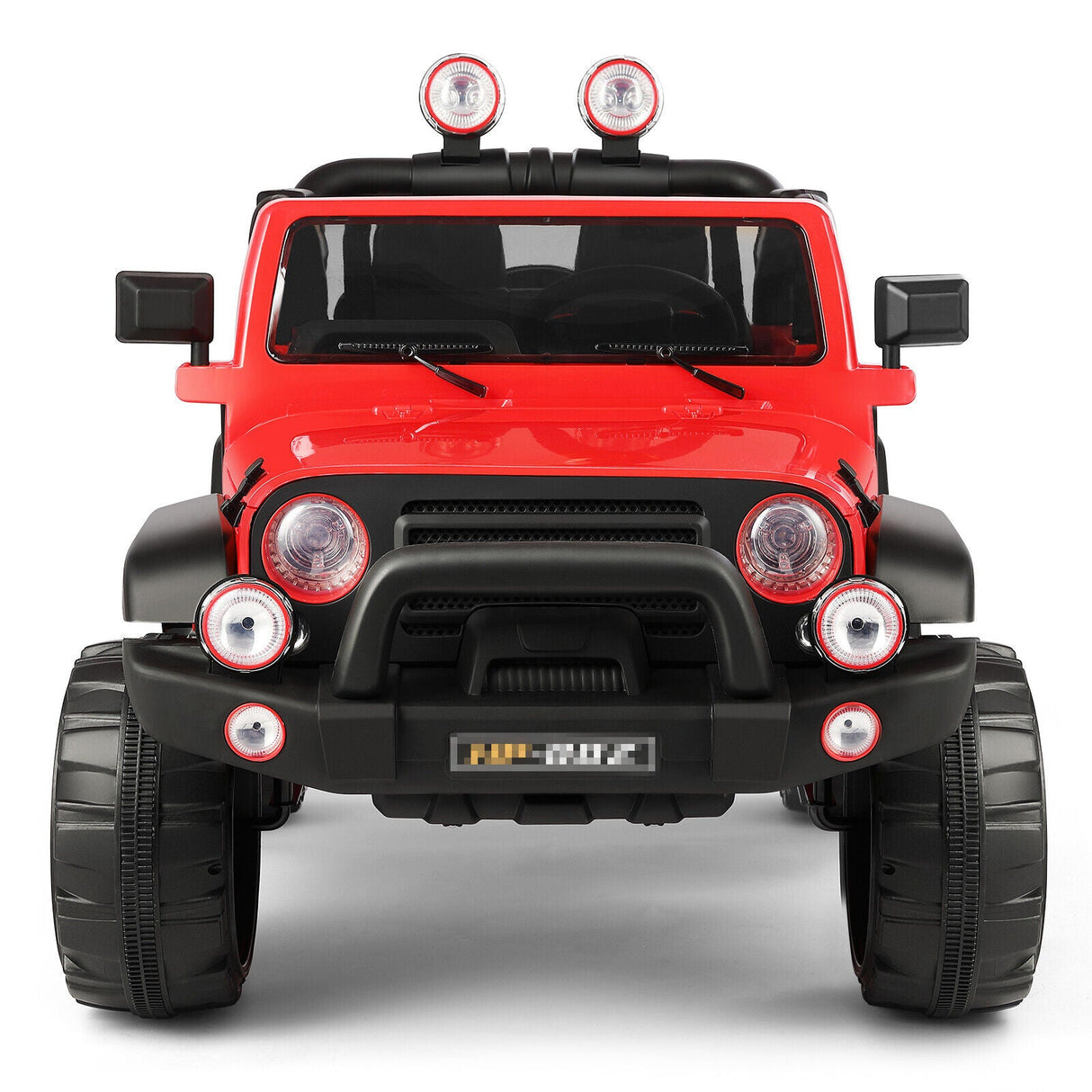 12V Two-Seater Electric Kids Ride On Car Truck with LED Lights, Music, Cover, and Remote Control