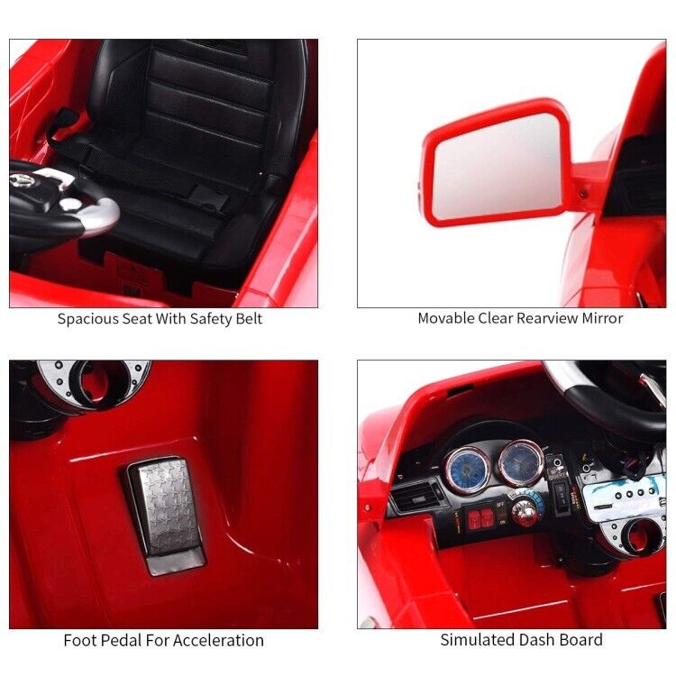 Red 6V Mercedes Electric Ride On Car for Kids 37-72 Months with MP3 and Remote Control