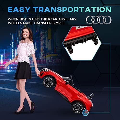 Red Audi 12V Ride On Car with Remote Control for Boys Ages 3-5