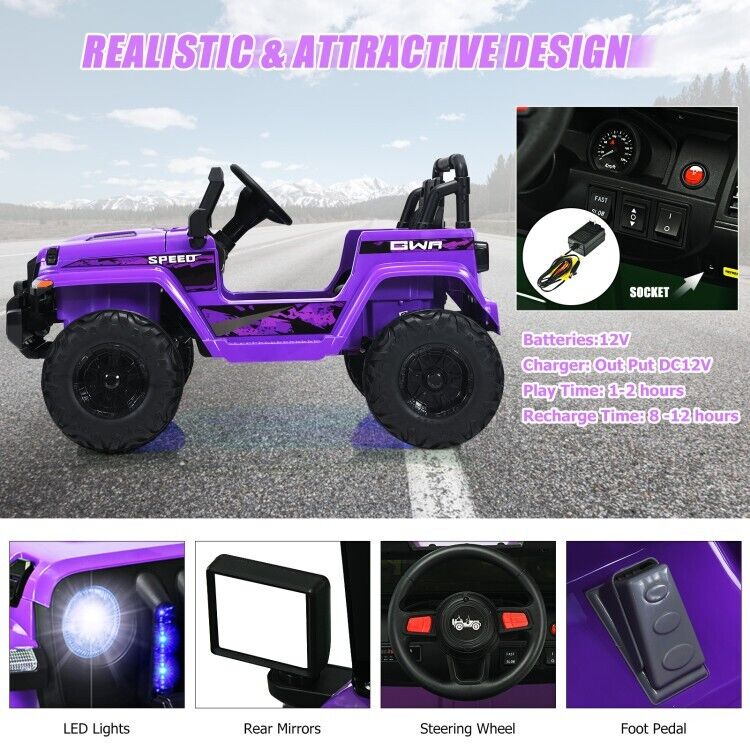 Remote Control Kids Ride-on Jeep Car for Hours of Fun Driving